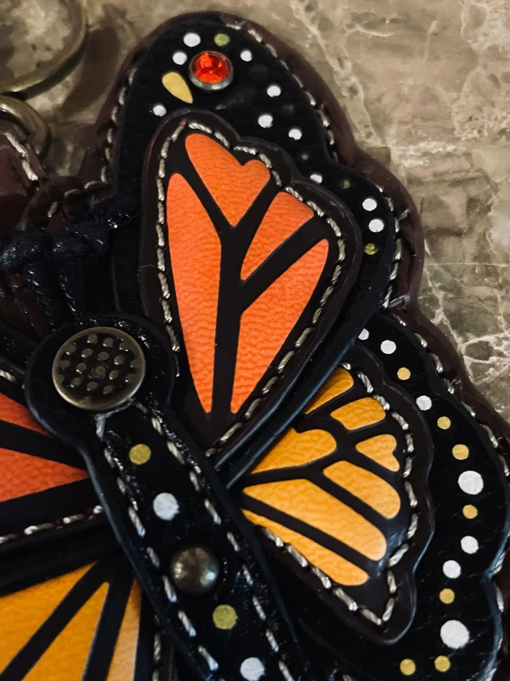 CHALA NWT Monarch Butterfly Key Fob Coin Purse Keychain Bag Charm Accessory
